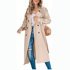 Women's double-breasted belted trench coat