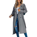 Women's double-breasted belted trench coat