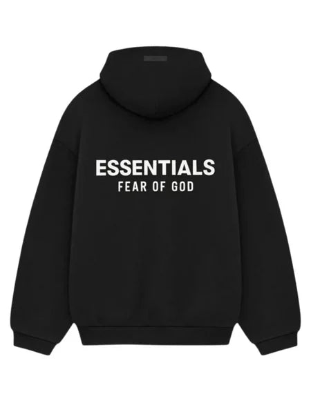 Women's oversized hooded pullover hoodie with Essentials Fear of God back print