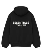 Women's oversized hooded pullover hoodie with Essentials Fear of God back print