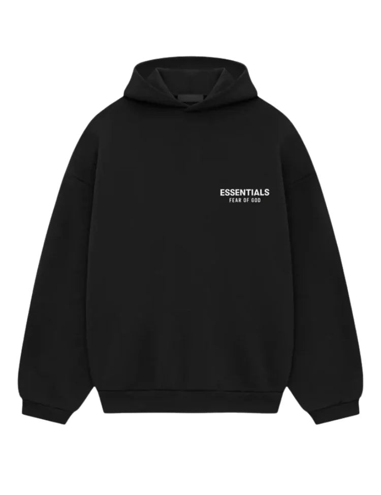 Women's oversized hooded pullover hoodie with Essentials Fear of God back print