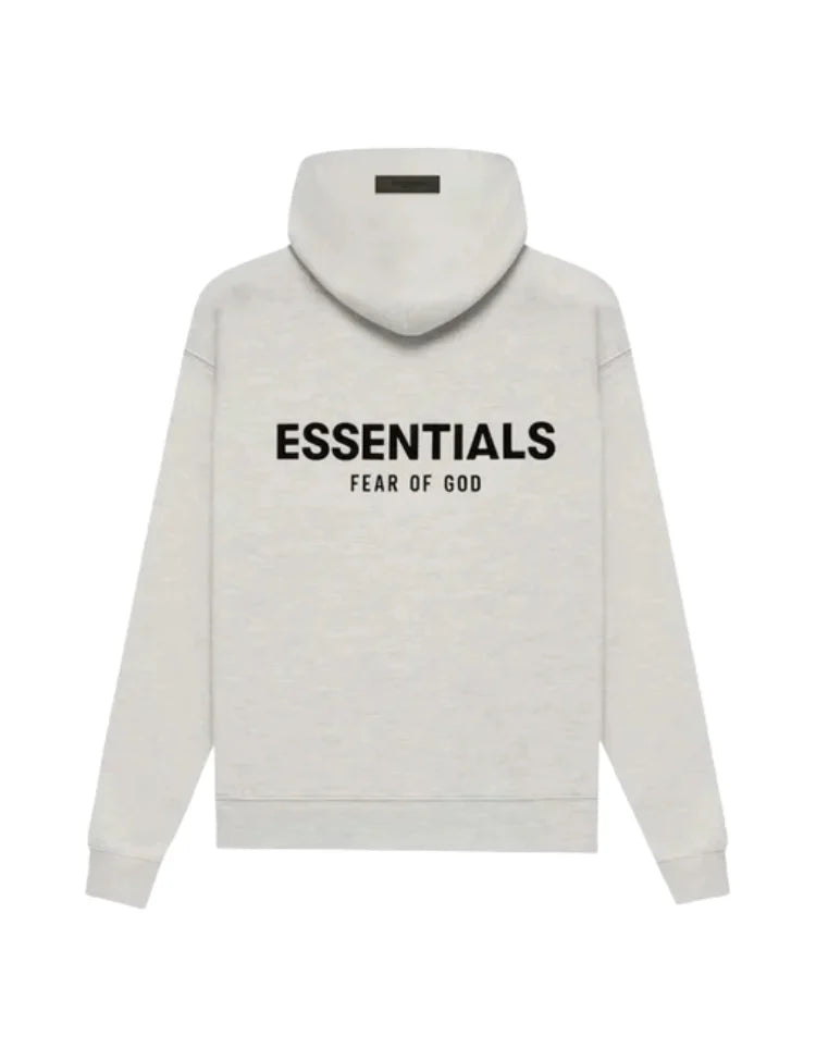 Women's oversized hooded pullover hoodie with Essentials Fear of God back print