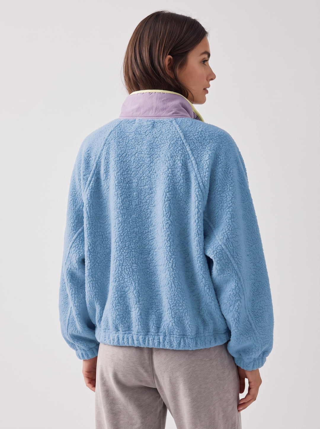 Women's Oversized Colour-Block Fleece in blue