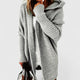 Women's oversized hooded open-front long cardigan with ribbed trims