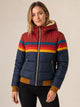 Women's Retro Stripe Hooded Puffer