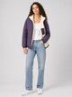 Women's Reversible Sherpa Puffer Jacket in plum