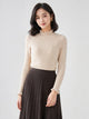 Women's Ruffle Trim Ribbed Jumper in beige
