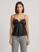 Women's Satin-Look Corset Top in black