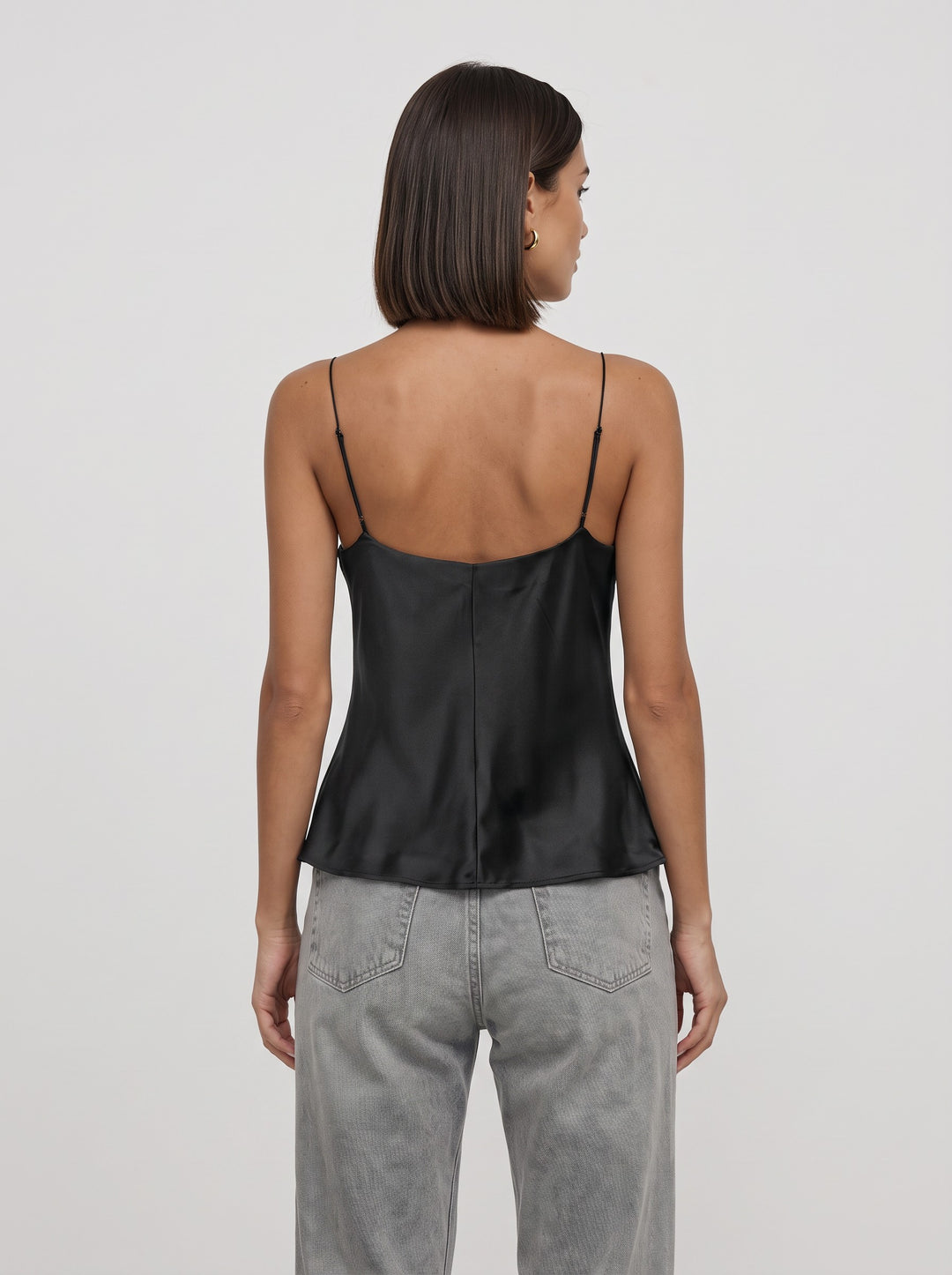 Women's Satin-Look Corset Top in black