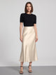 Women's Satin-Look Midi Skirt in cream