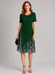 Women's Sequin Hem Midi Dress in green