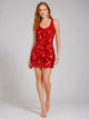 Women's Sequin Party Mini Dress in red