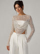 Women's Sequin Open-Back Top in ivory