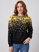 Women's Glitter Gradient Sparkle Jumper in gold & black