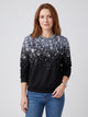 Women's Glitter Gradient Sparkle Jumper in silver & black