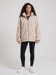 Women's Oversized Teddy Fleece Zip Jacket in beige