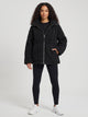 Women's Oversized Teddy Fleece Zip Jacket in black