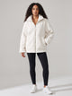 Women's Oversized Teddy Fleece Zip Jacket in white