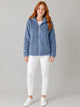 Women's Textured Teddy Fleece Jacket in blue