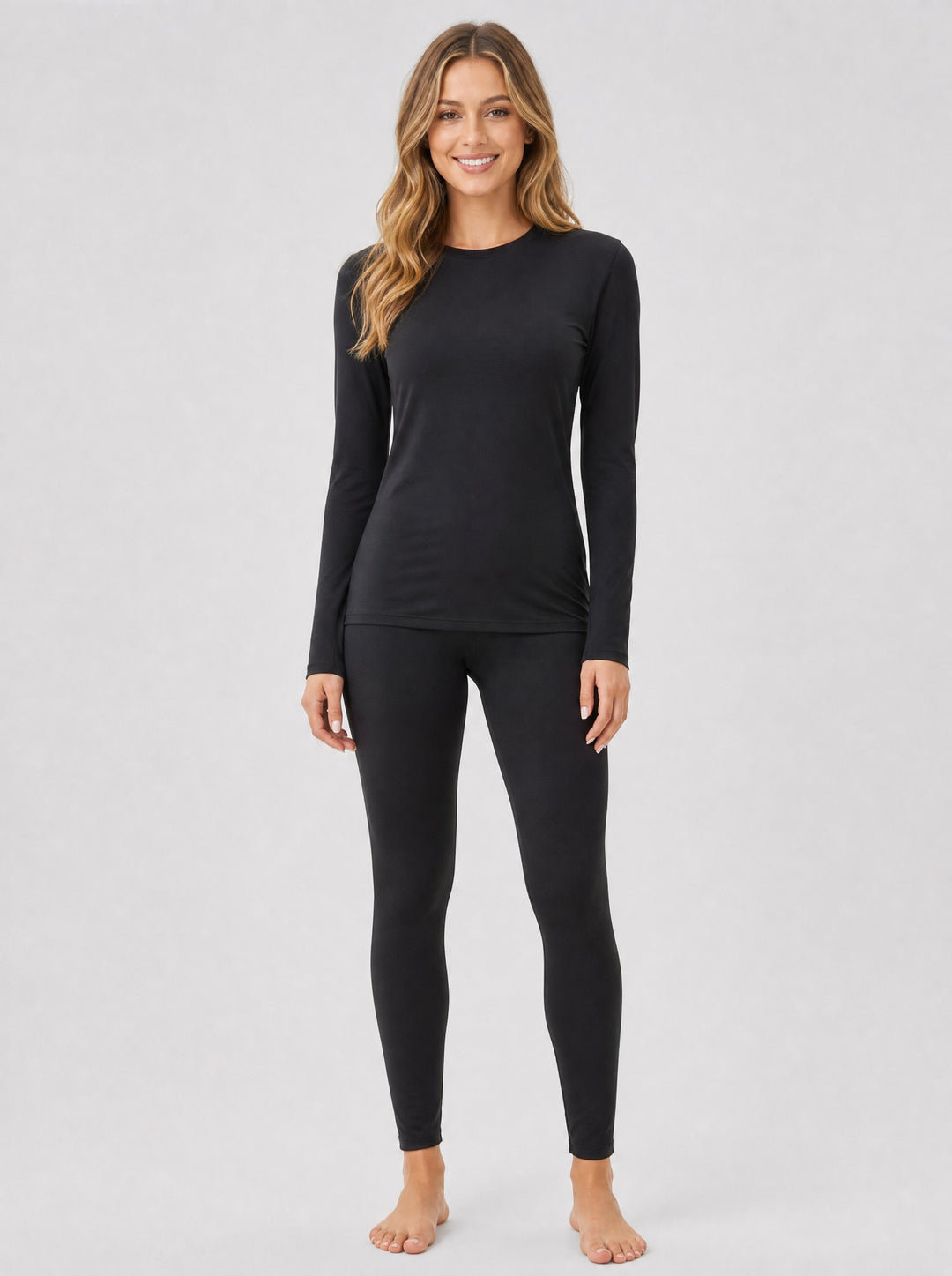 Women's Fleece-Lined Thermal Set in black