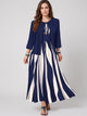 Women's Striped Dress and Jacket Set in navy