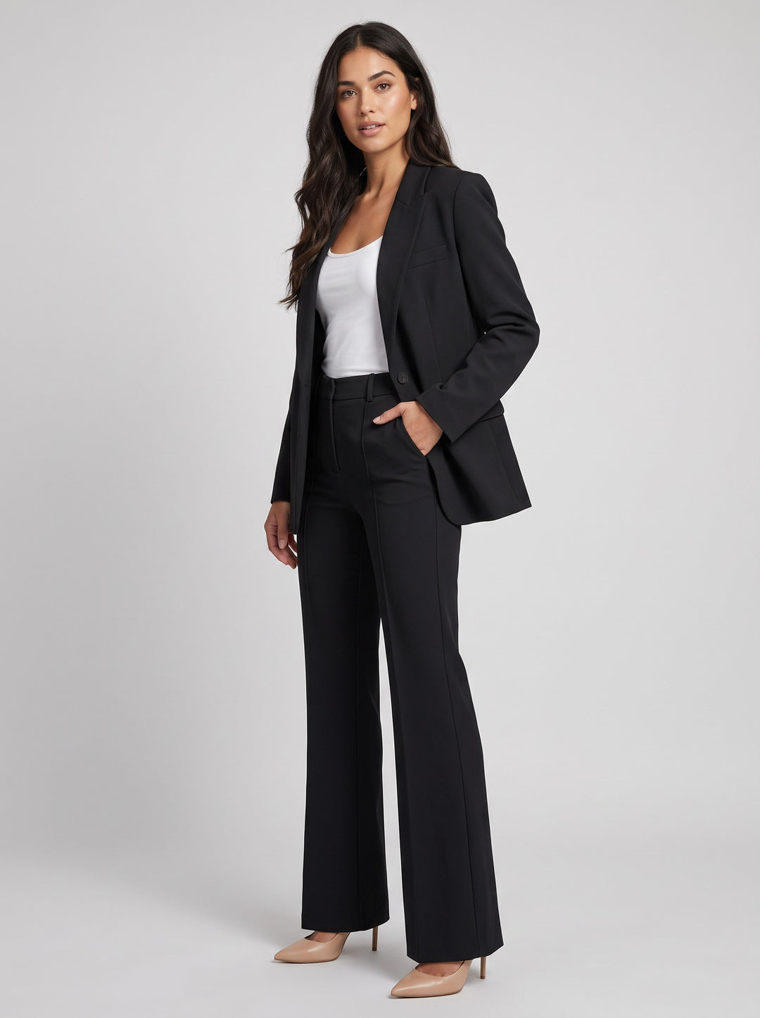 Women's Tailored Two-Piece Trouser Suit in black
