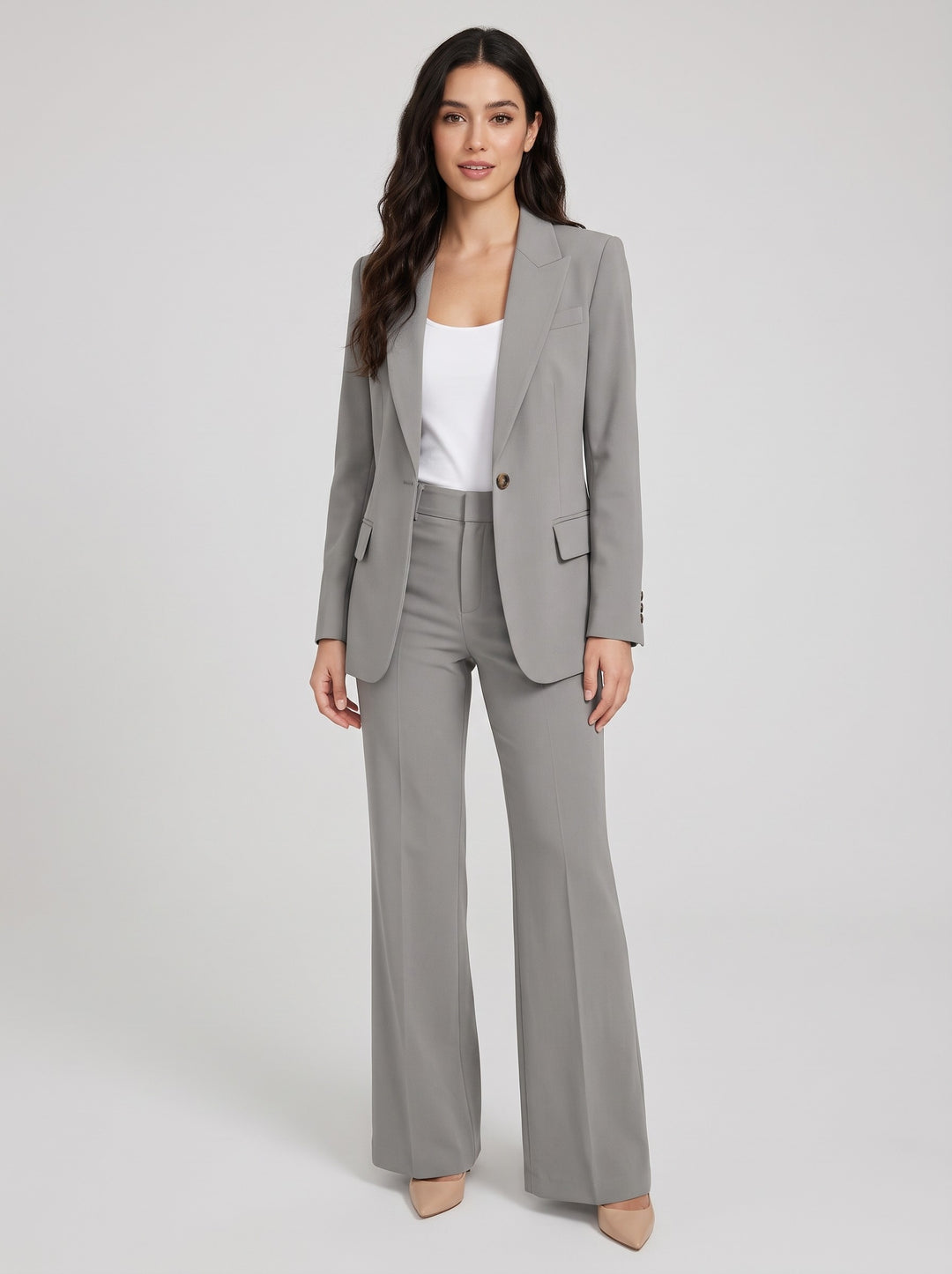 Women's Tailored Two-Piece Trouser Suit in grey