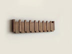 Wooden piano key wall coat rack with fold-down hooks