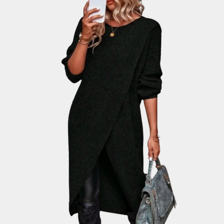 Women's Ribbed Wrap Jumper Dress