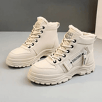 Women's high-top winter boots with faux fur collars